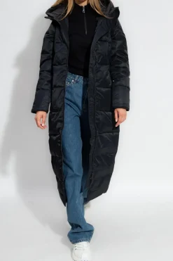 Canada Goose CZARNY Długa kurtka puchowa ‘Mystique’