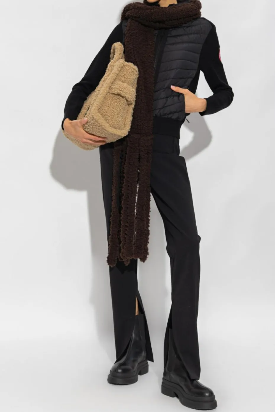 Canada Goose CZARNY Kardigan z pikowanym przodem