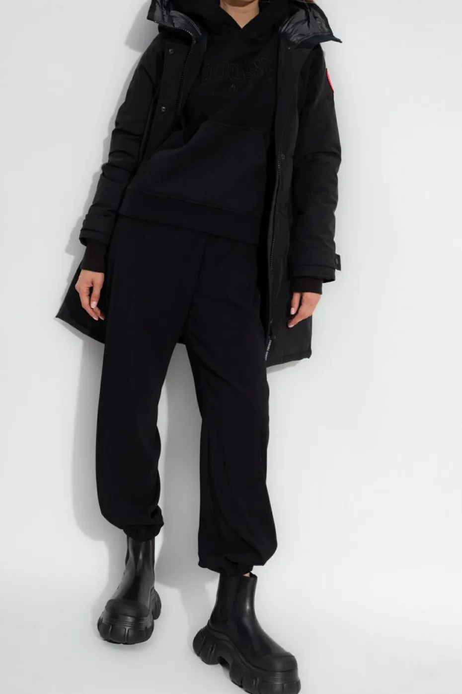 Canada Goose CZARNY Puchowa parka ‘Shelburne’