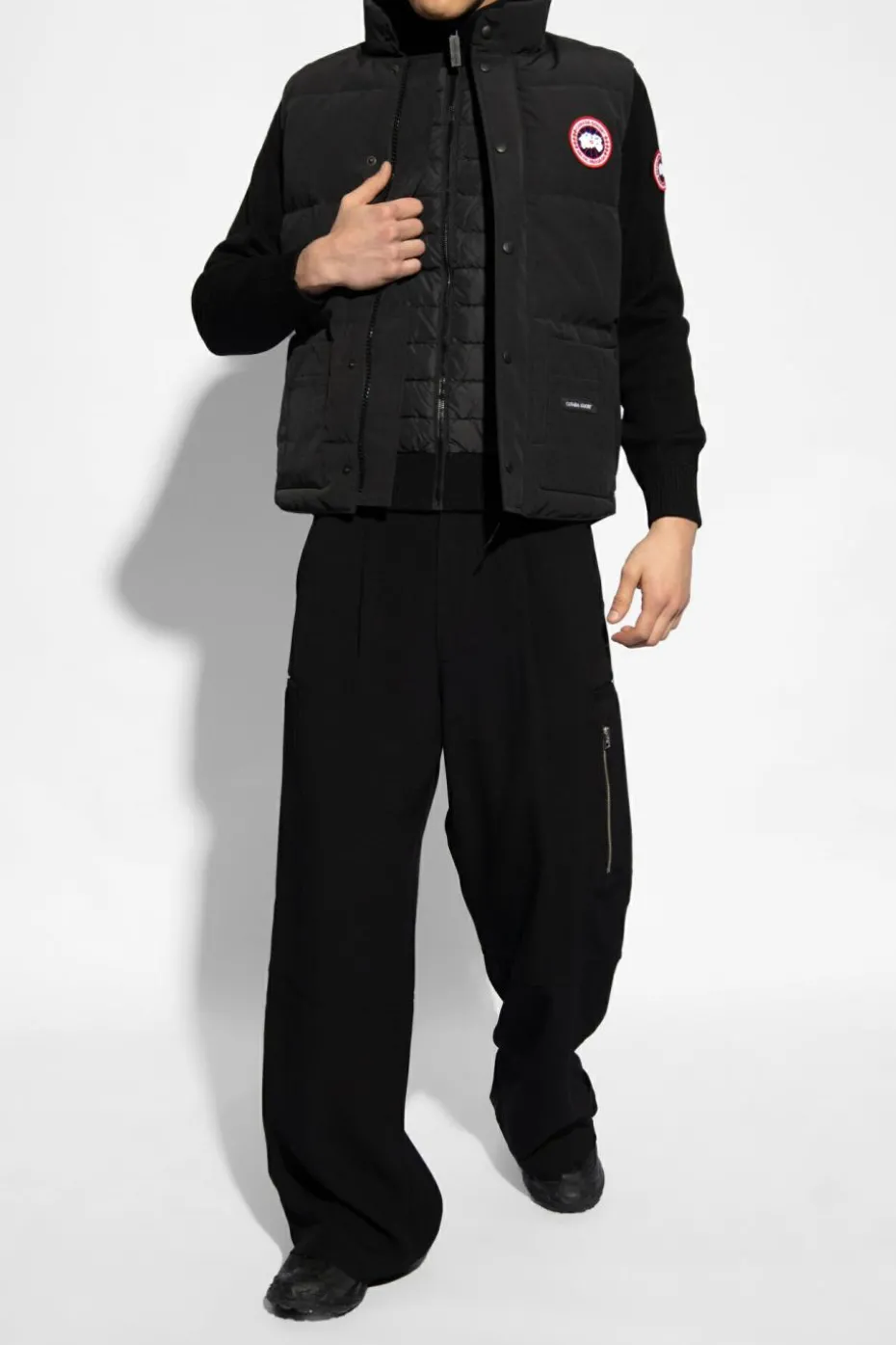 Canada Goose CZARNY Sweter z puchowym przodem ‘Hybridge’