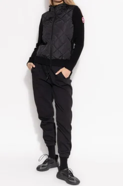 Canada Goose CZARNY Sweter z puchowym przodem ‘Hybridge’