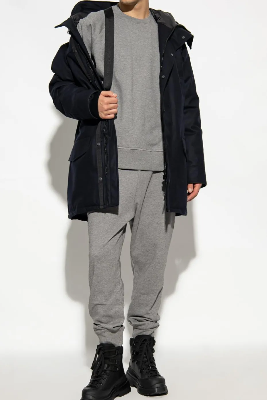 Canada Goose GRANATOWY Wełniana parka ‘Langford’