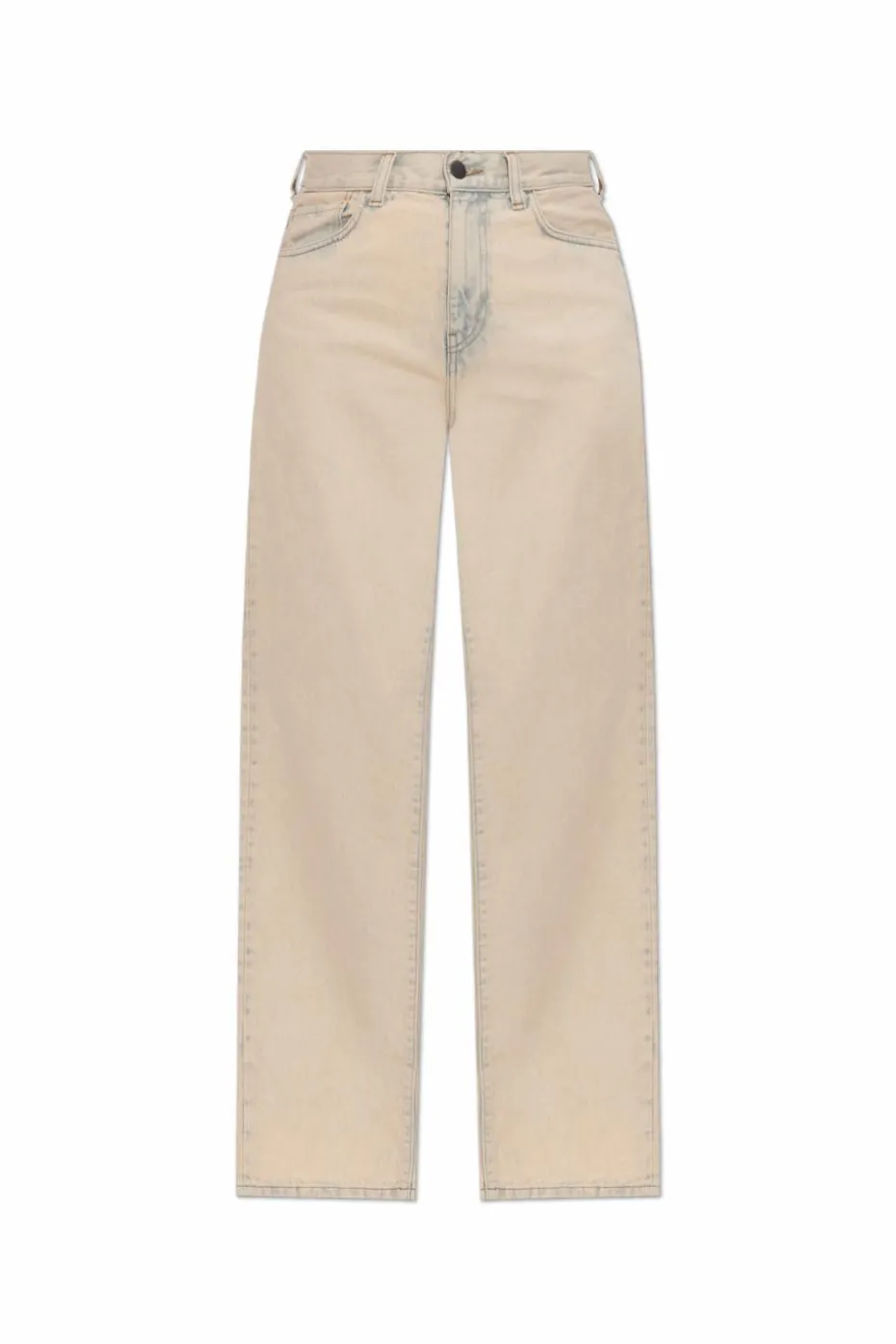 Carhartt WIP beżowy Jeansy z wysokim stanem