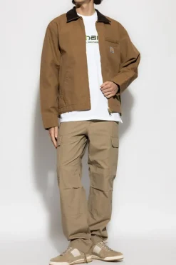 Carhartt WIP BIAŁY T-shirt z nadrukowanym logo