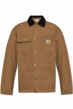 Carhartt WIP BRĄZOWY Kurtka ze sztruksowym kołnierzem