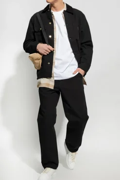 Carhartt WIP CZARNY Jeansowa kurtka z logo