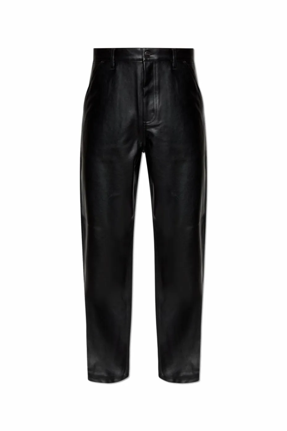 Carhartt WIP CZARNY Spodnie z eco skóry