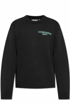 Carhartt WIP CZARNY Sweter z logo