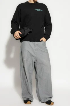 Carhartt WIP CZARNY Sweter z logo