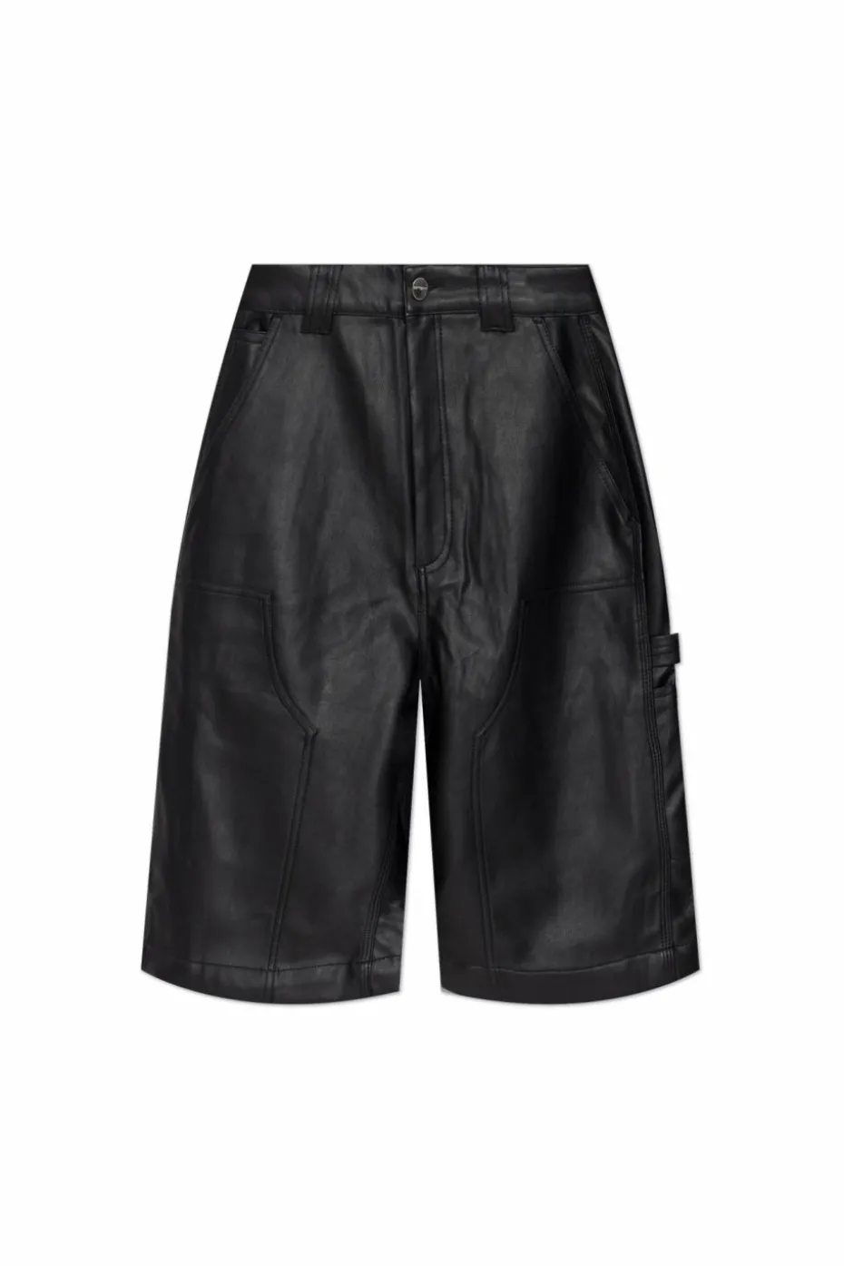 Carhartt WIP CZARNY Szorty z eco skóry