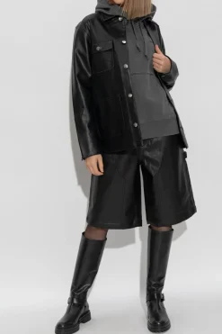Carhartt WIP CZARNY Szorty z eco skóry