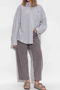Carhartt WIP FIOLETOWY Jeansy z wysokim stanem