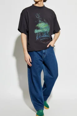 Carhartt WIP GRANATOWY Jeansy z logo