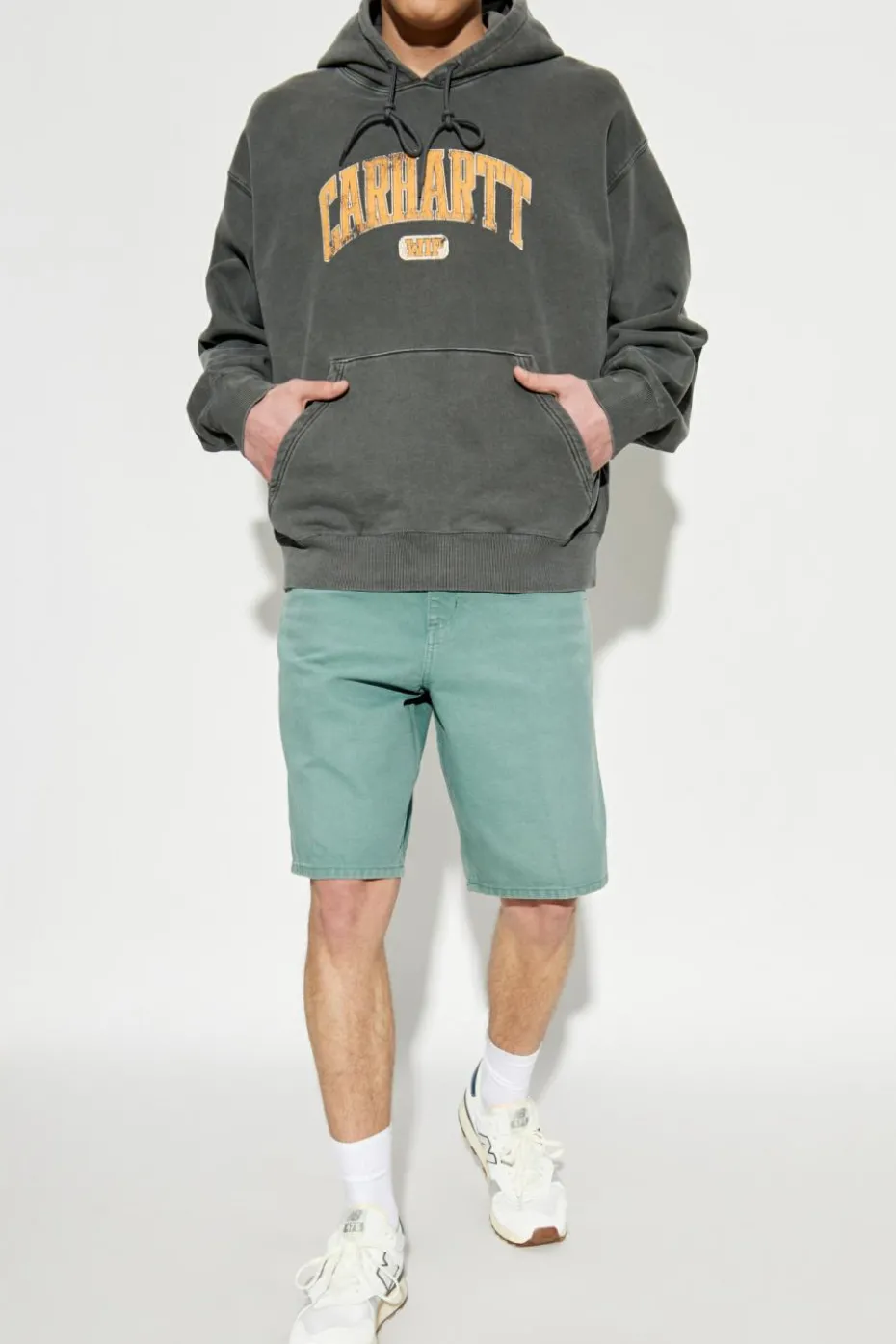 Carhartt WIP ZIELONY Jeansowe szorty