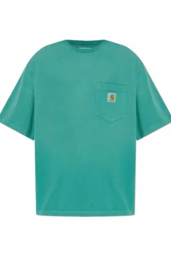Carhartt WIP ZIELONY T-shirt z logo
