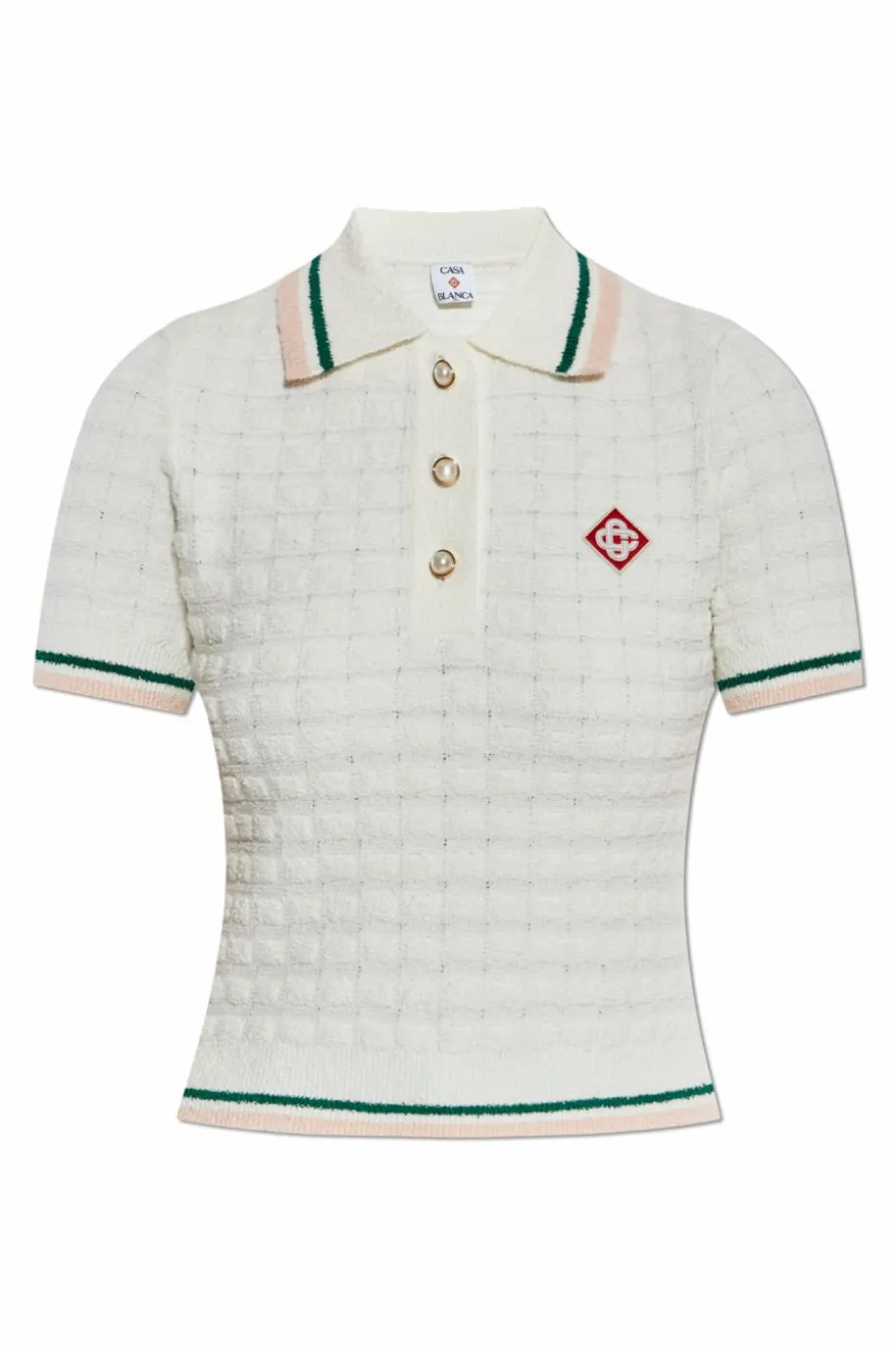 Casablanca BIAŁY Polo z naszywką z logo
