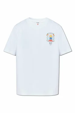 Casablanca BIAŁY T-shirt z nadrukiem