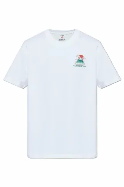 Casablanca BIAŁY T-shirt z logo