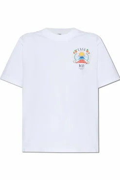 Casablanca BIAŁY T-shirt z logo