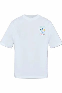 Casablanca BIAŁY T-shirt z logo