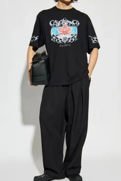 Casablanca CZARNY T-shirt typu `oversize`