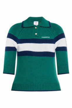 Casablanca ZIELONY Polo z wyszytym logo