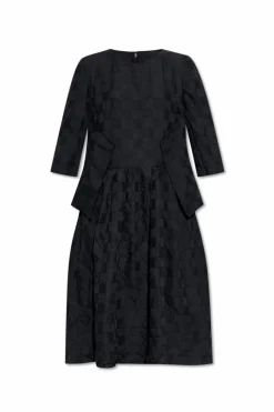 CDG by Comme des Garçons CZARNY Sukienka ze wzorem w kratę