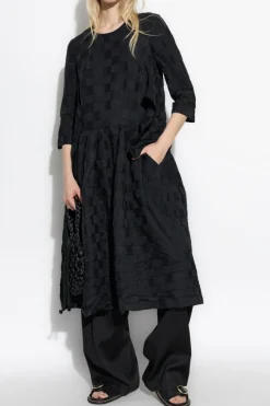 CDG by Comme des Garçons CZARNY Sukienka ze wzorem w kratę