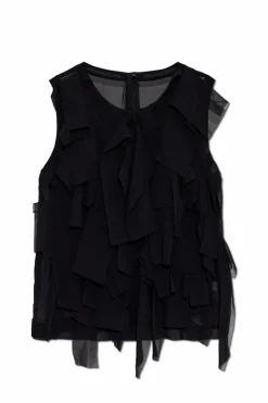 CDG by Comme des Garçons CZARNY Top z falbanami