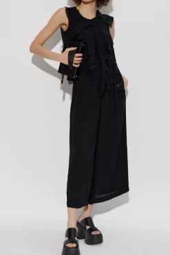 CDG by Comme des Garçons CZARNY Top z falbanami