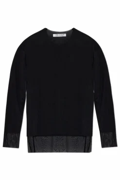 CDG by Comme des Garçons CZARNY Top z dekoracyjnym wykończeniem