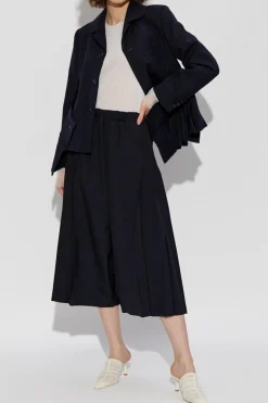 CDG by Comme des Garçons GRANATOWY Wełniane spodnie