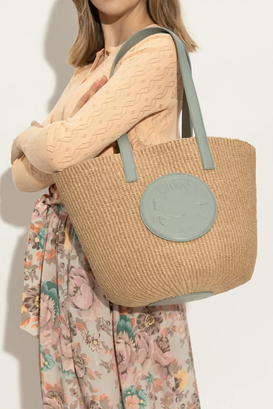Chloé beżowy Torba `Horse Medal Large` typu `shopper`