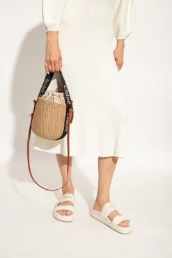 Chloé beżowy Torba na ramię ‘Woody Small’ typu ‘bucket’
