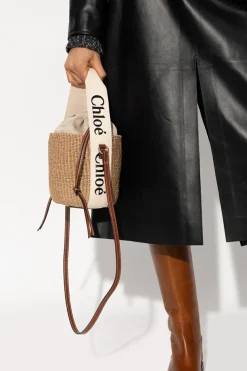 Chloé beżowy Torba na ramię ‘Woody Small’ typu ‘bucket’
