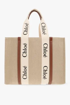 Chloé beżowy Torba ‘Woody Large’ typu ‘shopper’