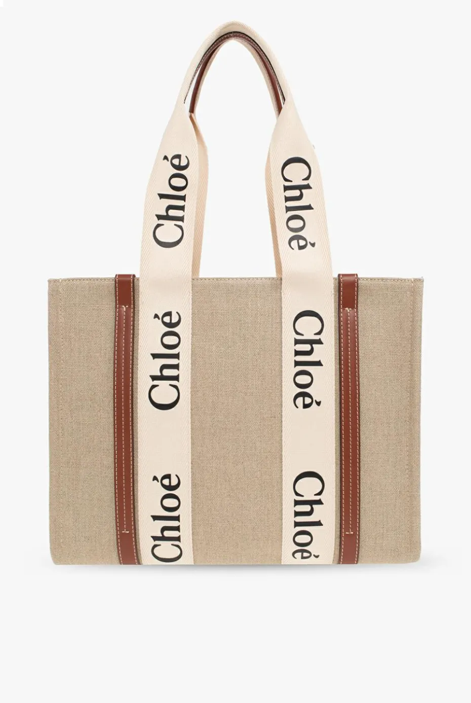 Chloé beżowy Torba ‘Woody Medium’ typu ‘shopper’