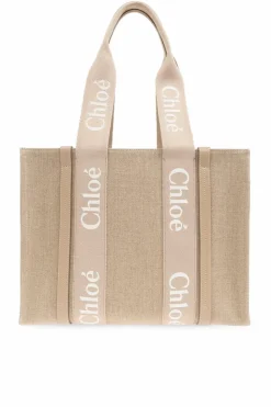 Chloé beżowy Torba `Woody Medium` typu `shopper`