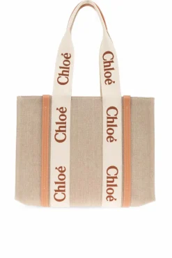 Chloé beżowy Torba `Woody Medium` typu `shopper`