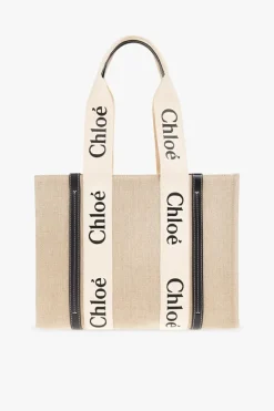 Chloé beżowy Torba ‘Woody Medium’ typu ‘shopper’