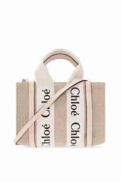 Chloé beżowy Torba ‘Woody Mini’ typu ‘shopper’