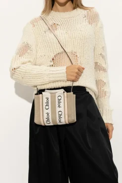 Chloé beżowy Torba ‘Woody Mini’ typu ‘shopper’