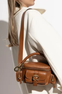 Chloé BRĄZOWY Torba do ręki 'Camera Small'