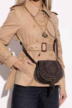 Chloé BRĄZOWY Torba na ramię `Marcie Small`