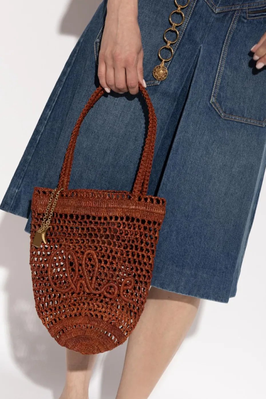Chloé BRĄZOWY Torba na ramię `Summer Banana Small`