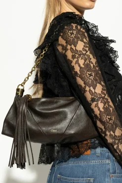 Chloé BRĄZOWY Torba na ramię `Foulard Small`