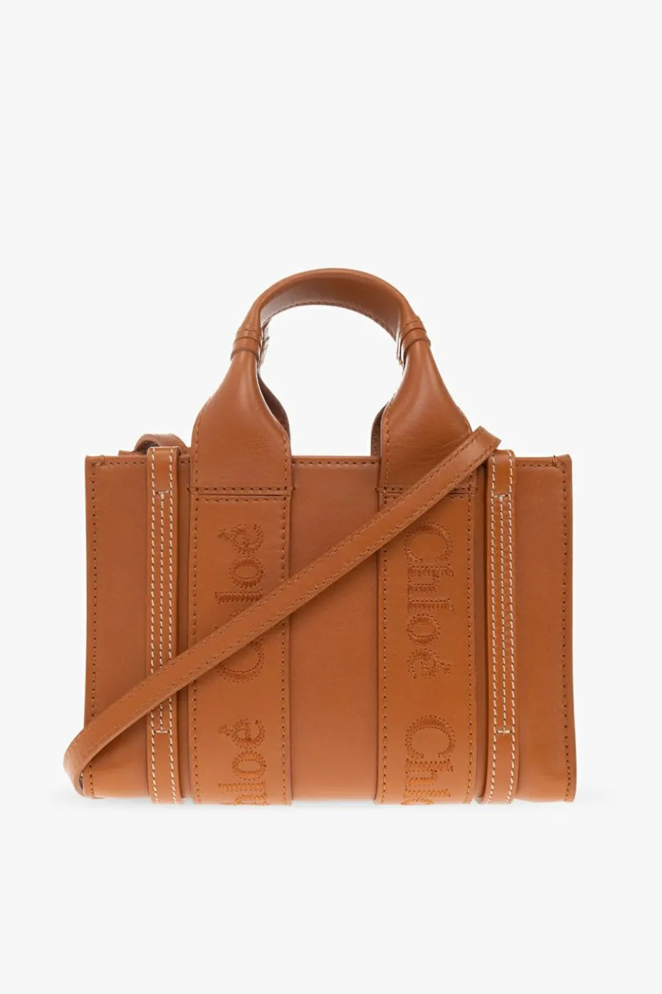 Chloé BRĄZOWY Torba na ramię ‘Woody Mini’