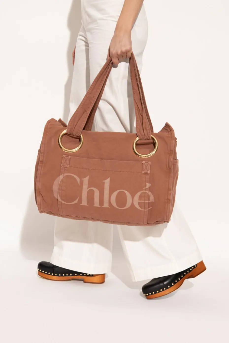 Chloé BRĄZOWY Torba `Plage Large` typu `shopper`