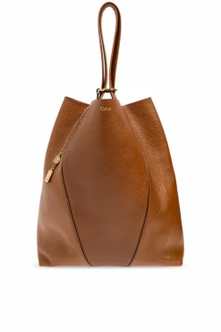 Chloé BRĄZOWY Torba `Spin Large` typu `shopper`