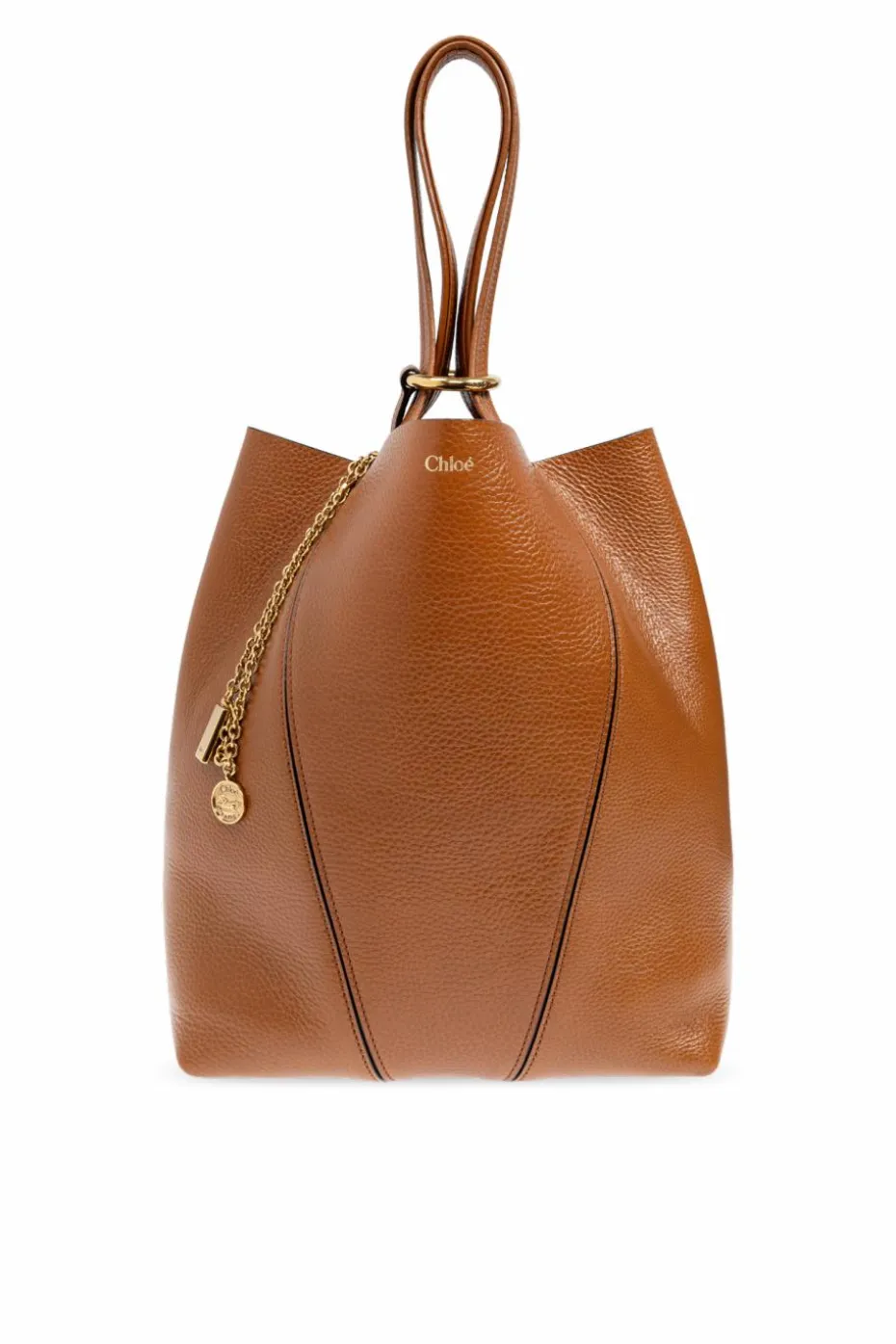Chloé BRĄZOWY Torba `Spin Medium` typu `shopper`
